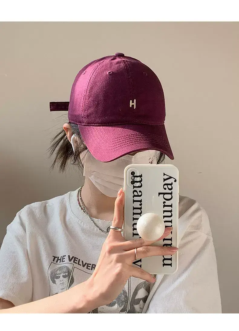 Women's Black H Cap with Face Mask & Wide Brim — feature 14