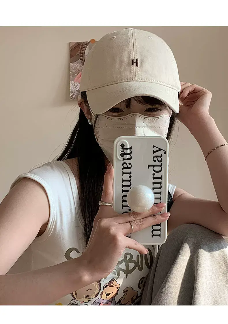 Women's Black H Cap with Face Mask & Wide Brim — feature 8