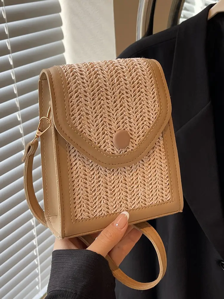 Women's Handwoven Crossbody Bag Beige Summer 2024 - Image 3