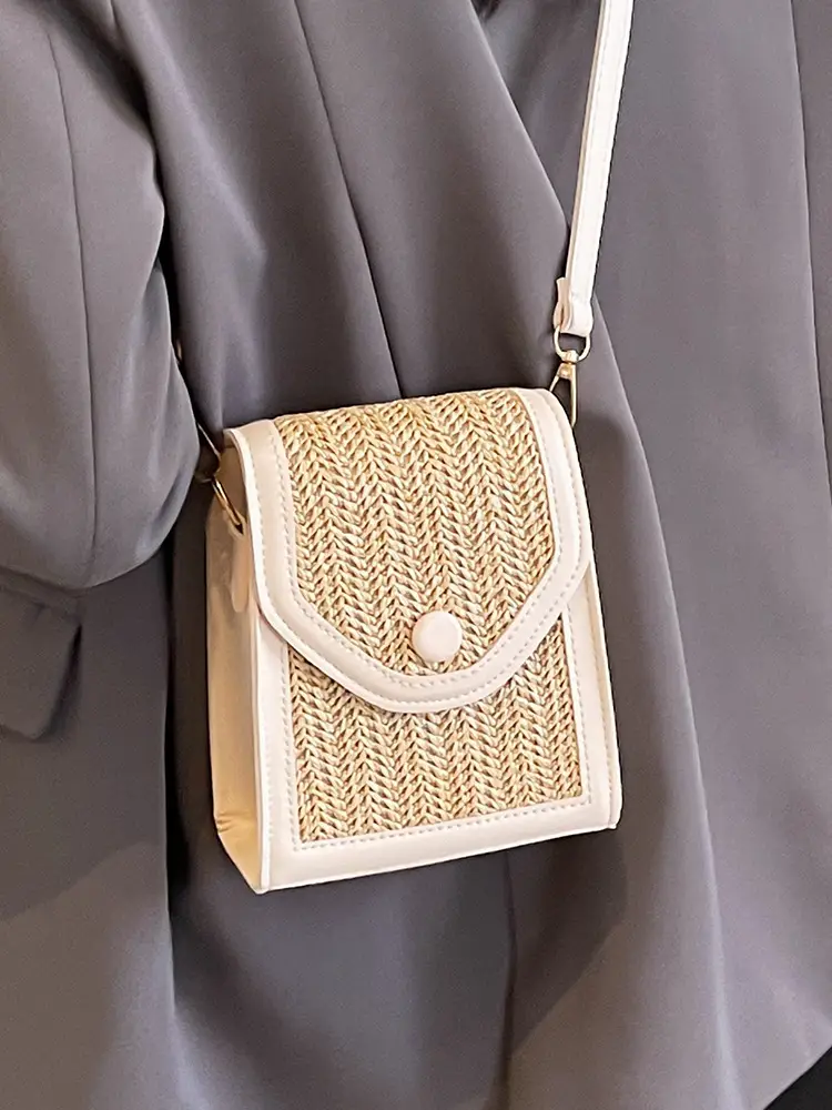 Women's Handwoven Crossbody Bag Beige Summer 2024 - Image 5