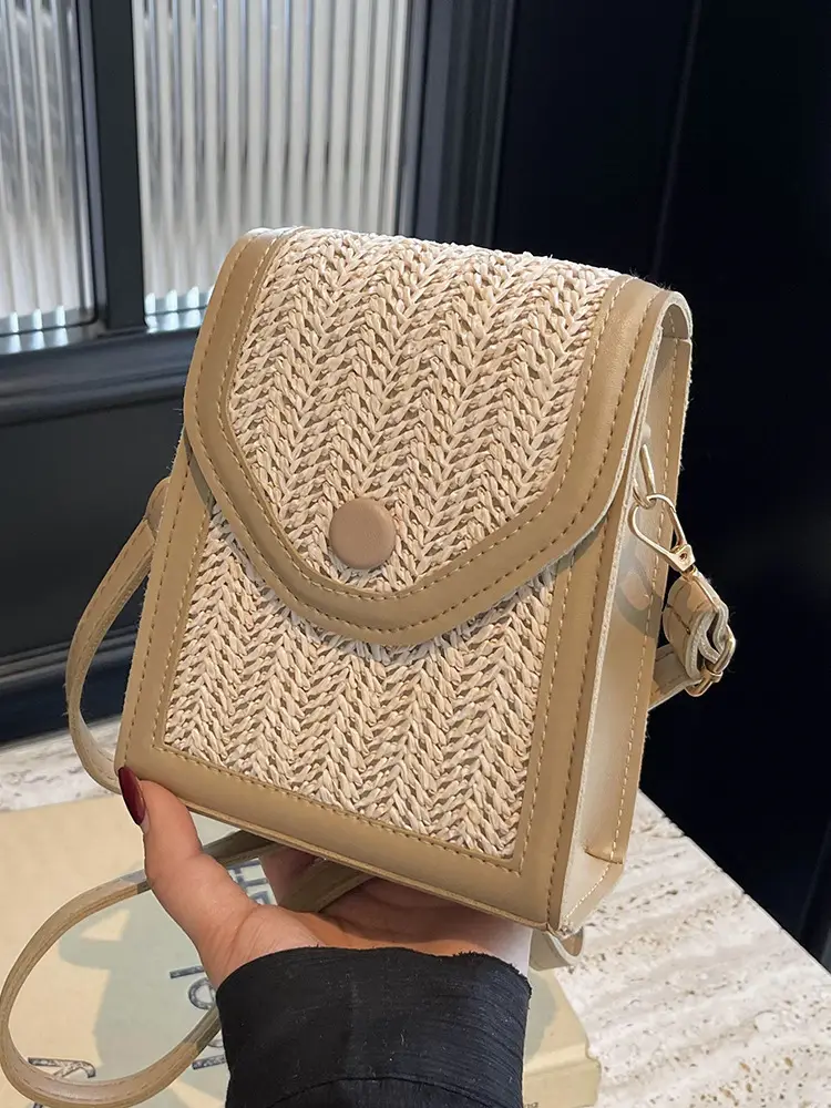 Women's Handwoven Crossbody Bag Beige Summer 2024 - Image 6