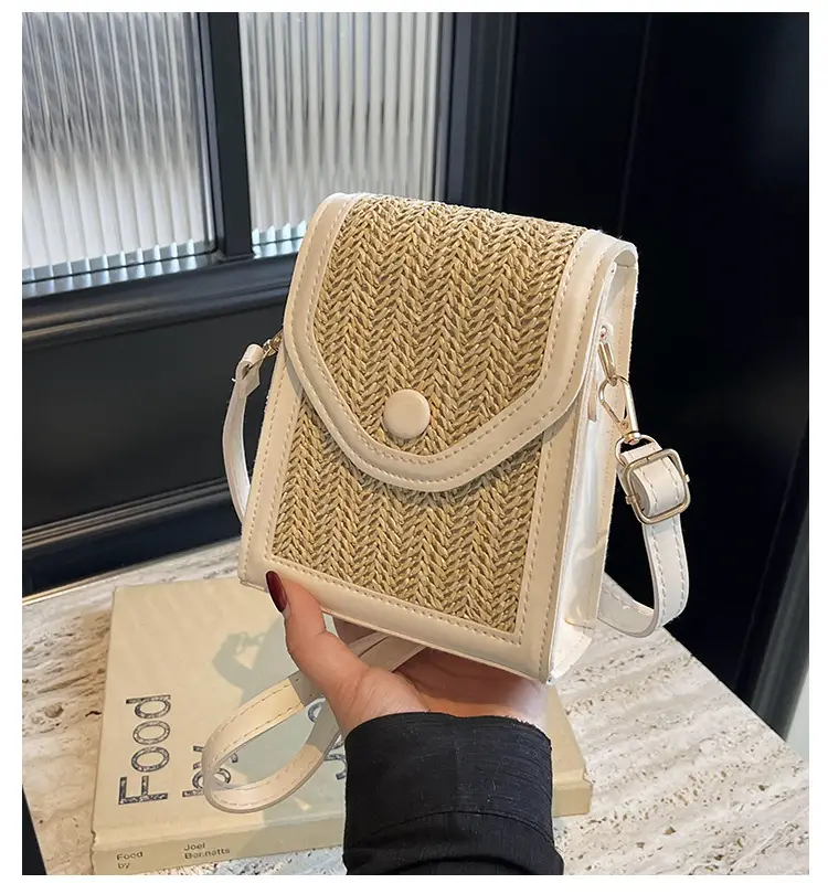 Women's Handwoven Crossbody Bag Beige Summer 2024 — feature 1