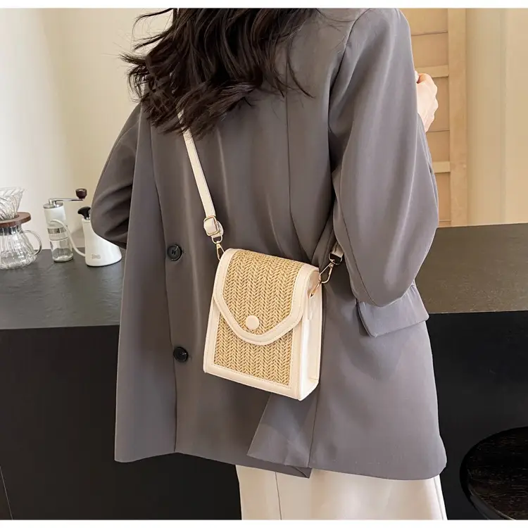 Women's Handwoven Crossbody Bag Beige Summer 2024 — feature 10