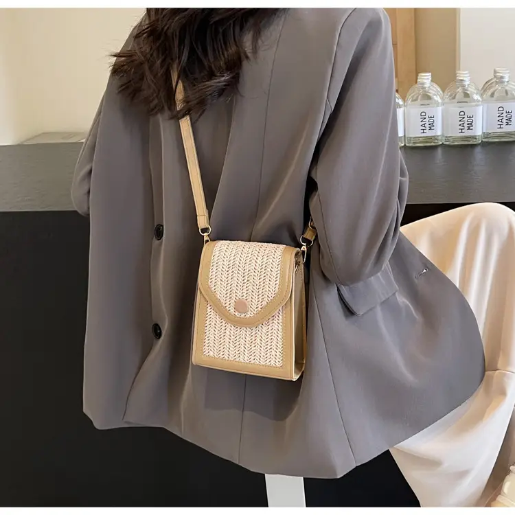 Women's Handwoven Crossbody Bag Beige Summer 2024 — feature 12