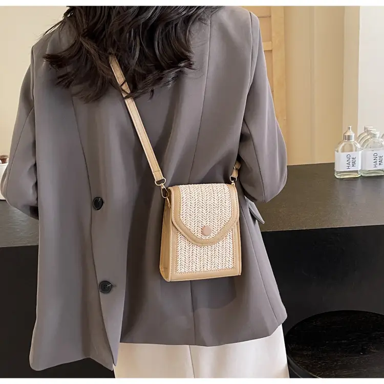 Women's Handwoven Crossbody Bag Beige Summer 2024 — feature 13