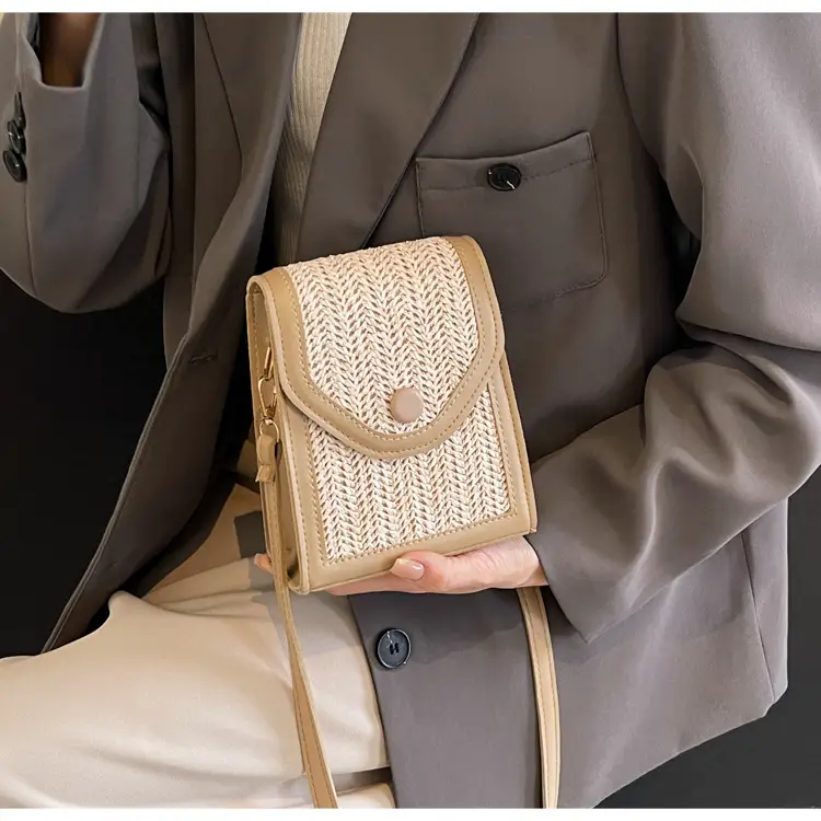 Women's Handwoven Crossbody Bag Beige Summer 2024 — feature 15