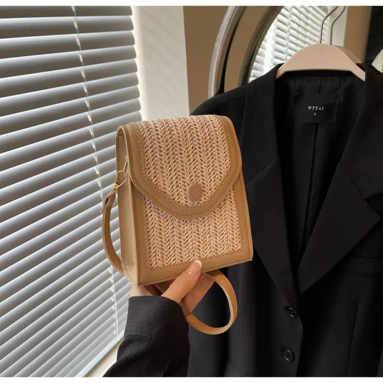 Women's Handwoven Crossbody Bag Beige Summer 2024 — feature 16