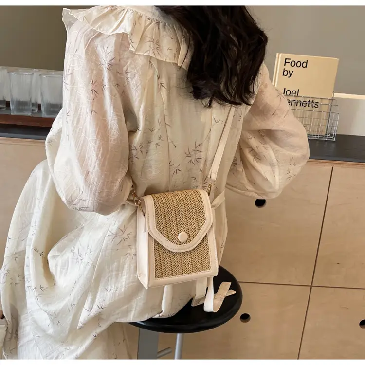 Women's Handwoven Crossbody Bag Beige Summer 2024 — feature 18