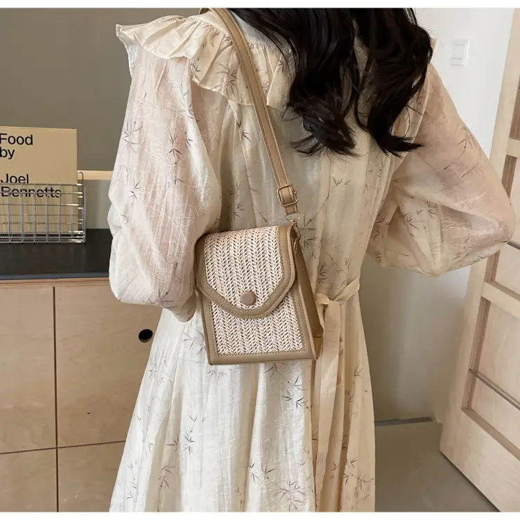 Women's Handwoven Crossbody Bag Beige Summer 2024 — feature 22