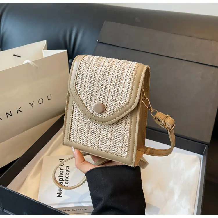 Women's Handwoven Crossbody Bag Beige Summer 2024 — feature 25