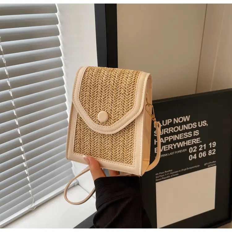 Women's Handwoven Crossbody Bag Beige Summer 2024 — feature 26