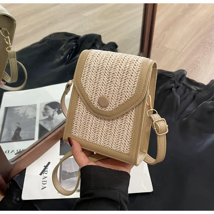 Women's Handwoven Crossbody Bag Beige Summer 2024 — feature 29