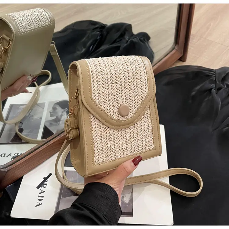 Women's Handwoven Crossbody Bag Beige Summer 2024 — feature 30