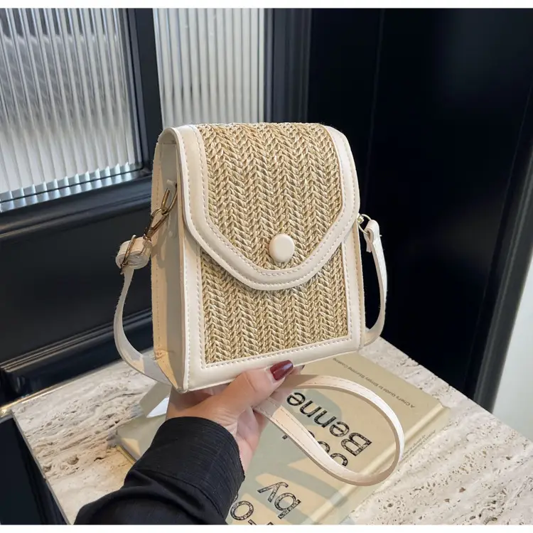 Women's Handwoven Crossbody Bag Beige Summer 2024 — feature 32