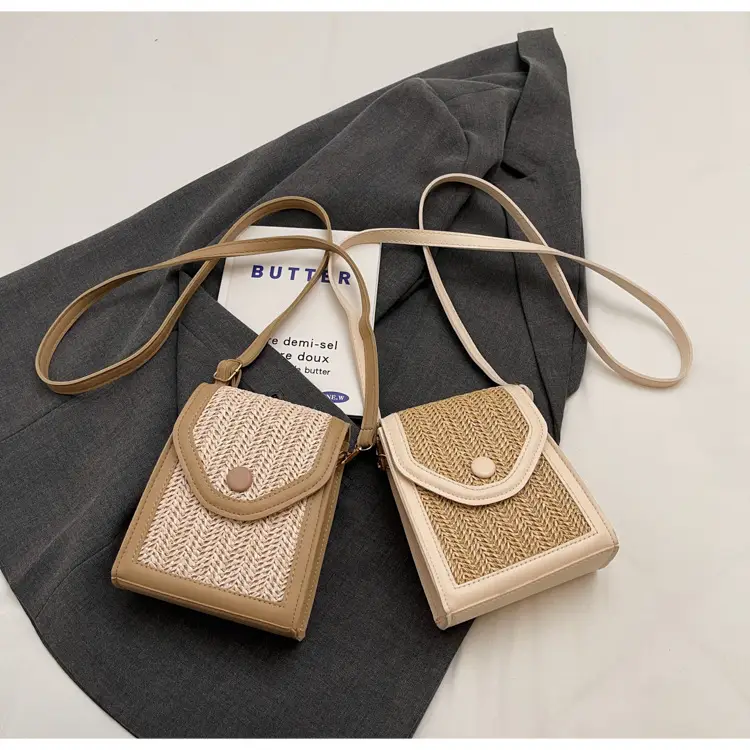 Women's Handwoven Crossbody Bag Beige Summer 2024 — feature 34
