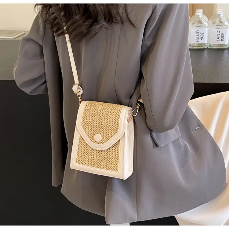 Women's Handwoven Crossbody Bag Beige Summer 2024 — feature 9