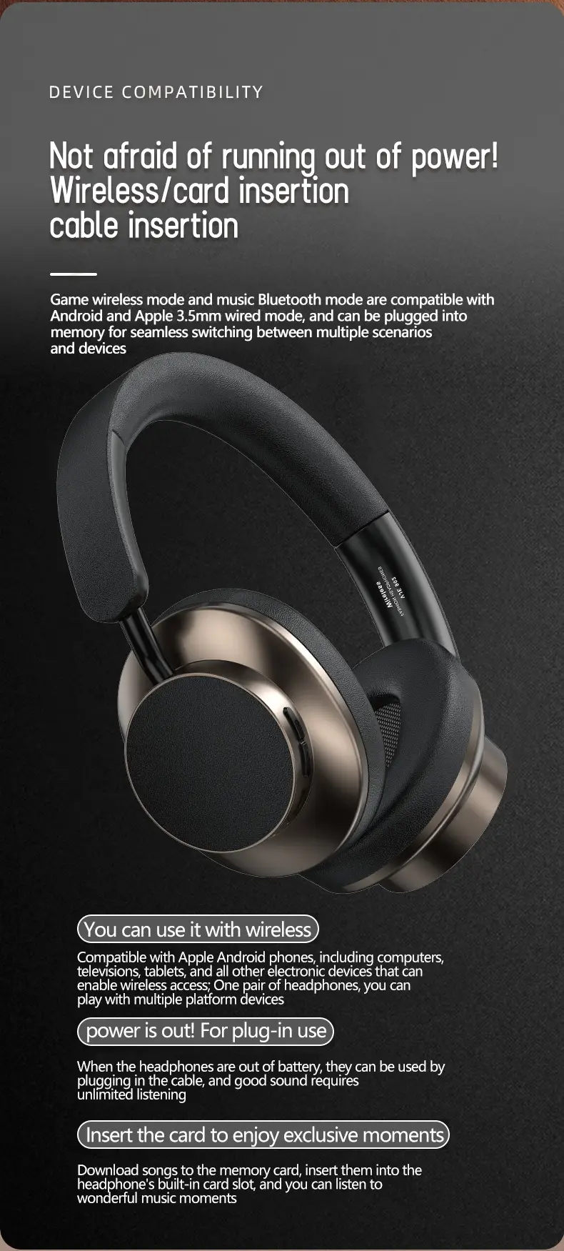 Wireless Headset VJE902 Retro Color Bluetooth Sports β feature 12