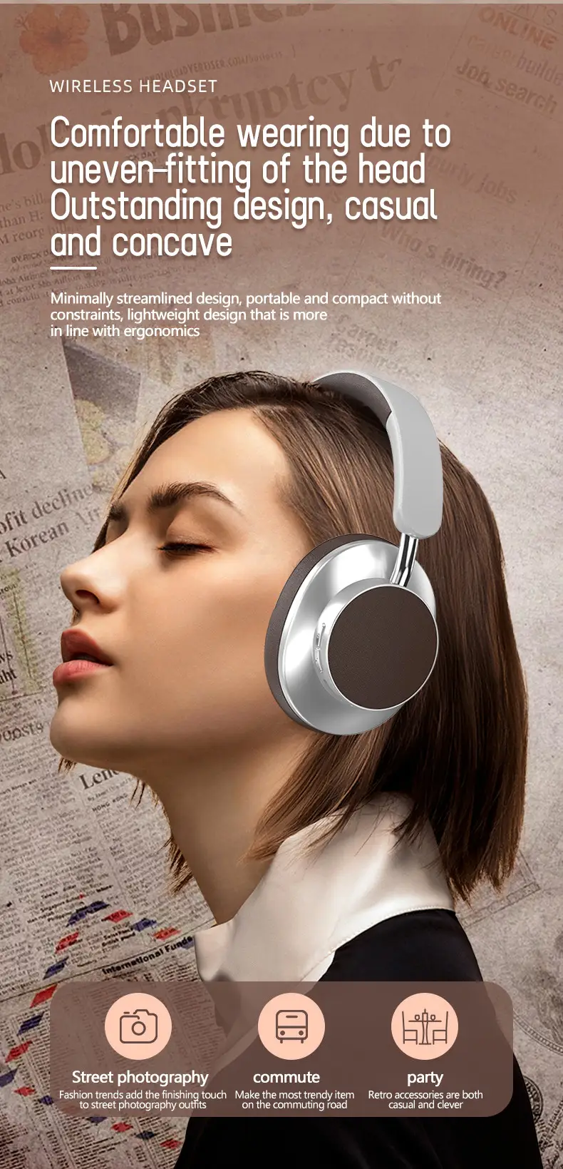Wireless Headset VJE902 Retro Color Bluetooth Sports β feature 9