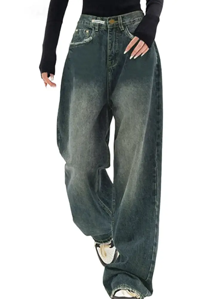 Women Wide Leg Jeans Dark Blue Spring Summer 2024 — feature 10