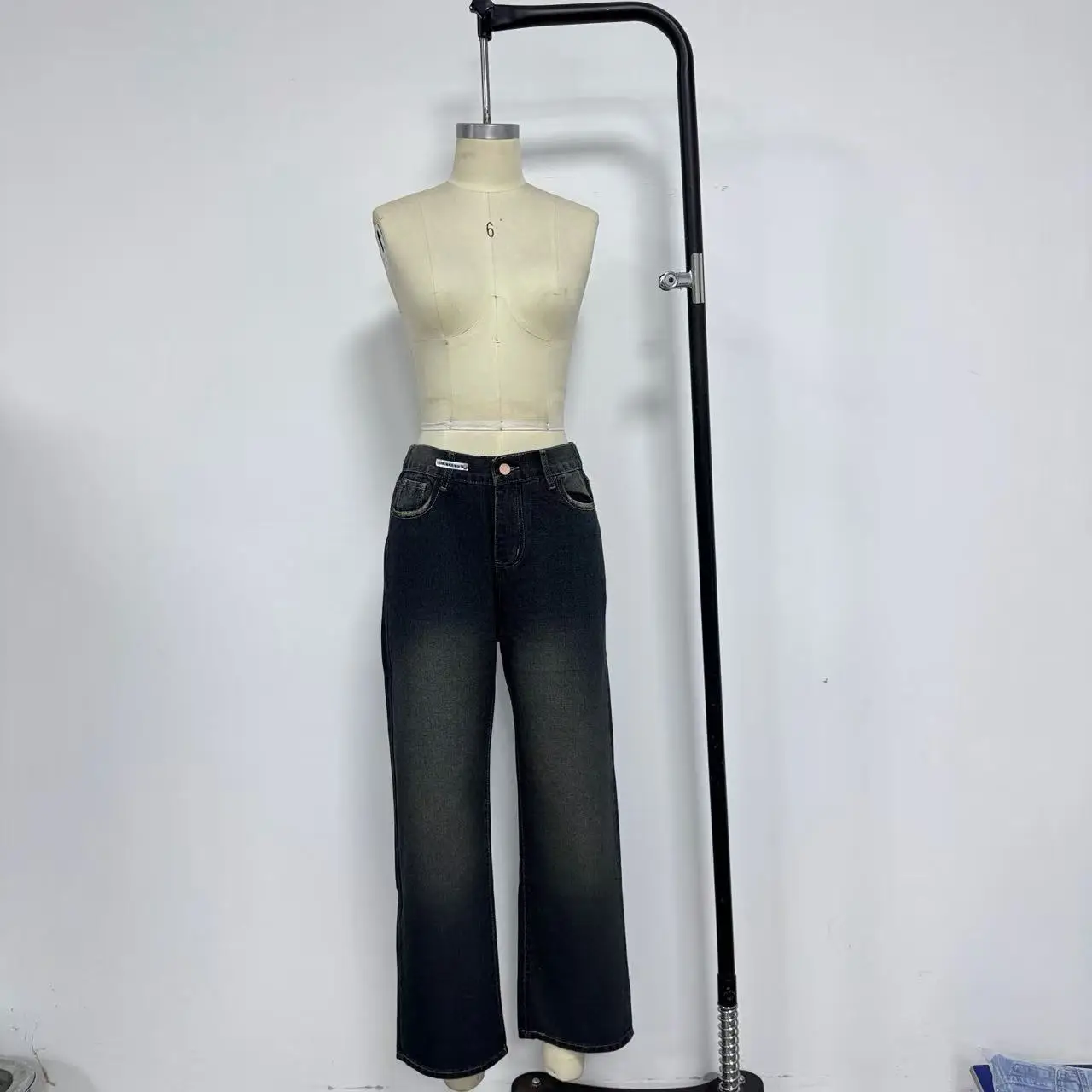 Women Wide Leg Jeans Dark Blue Spring Summer 2024 — feature 4