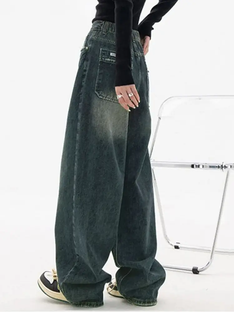 Women Wide Leg Jeans Dark Blue Spring Summer 2024 — feature 9