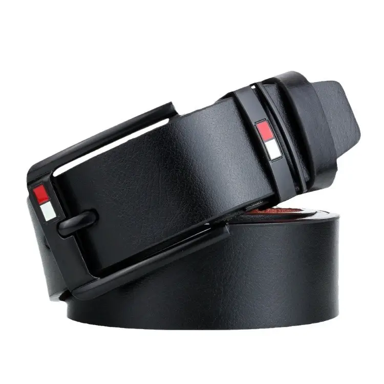 Men's Retro Pin Buckle Belt Red Black