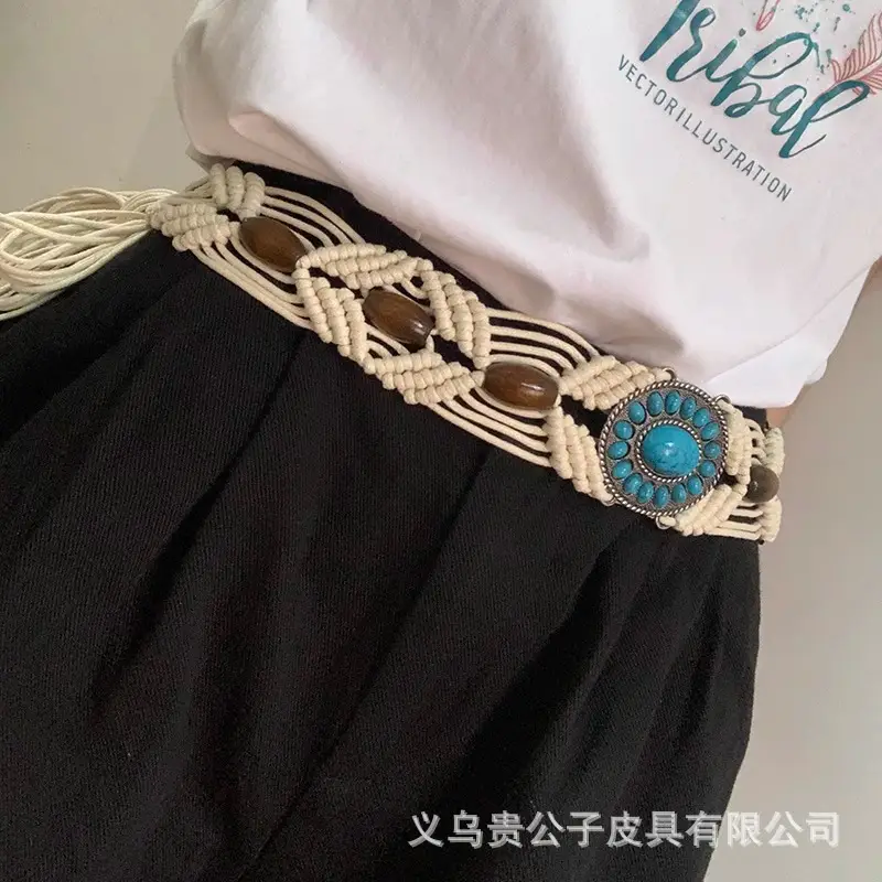 Bohemian Turquoise Tassel Belt for Women - Image 2
