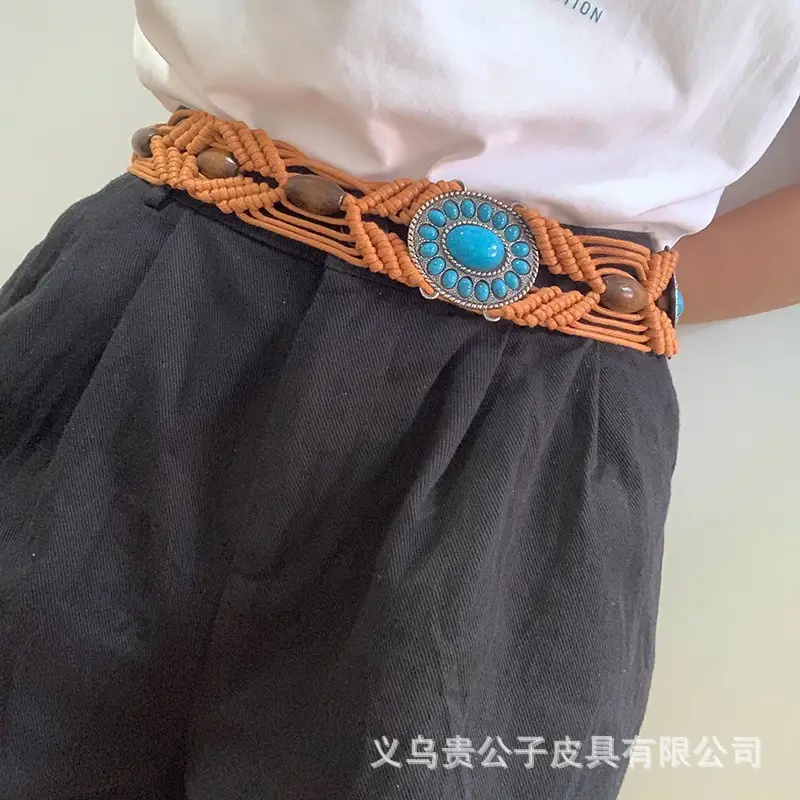 Bohemian Turquoise Tassel Belt for Women - Image 3