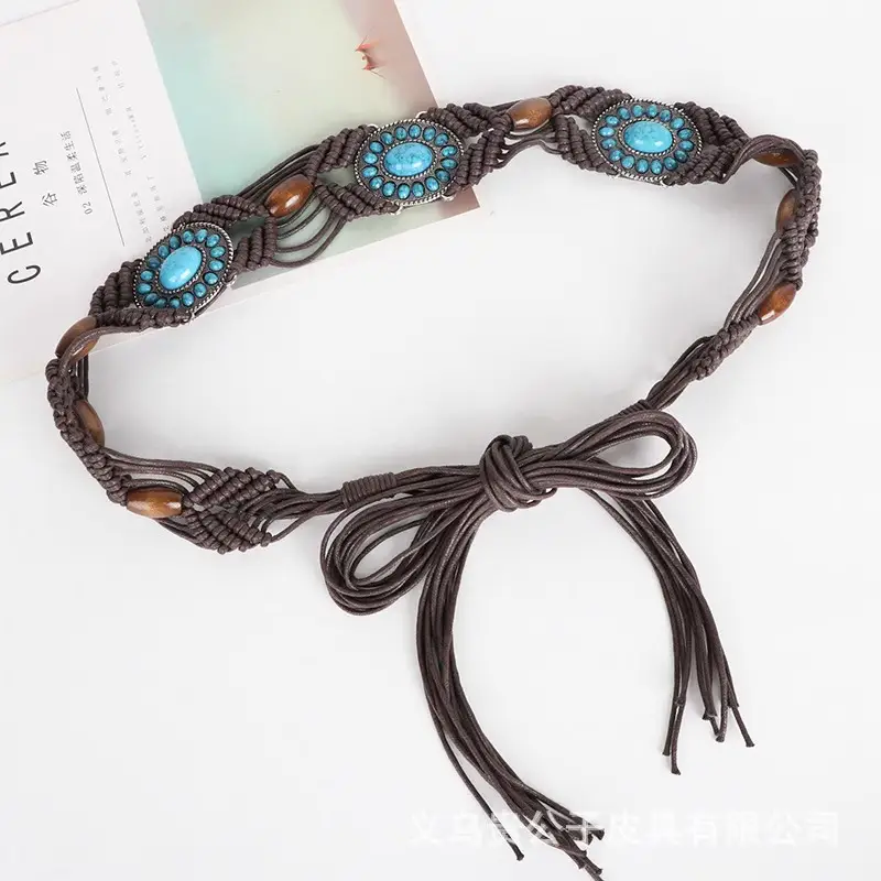 Bohemian Turquoise Tassel Belt for Women - Image 4