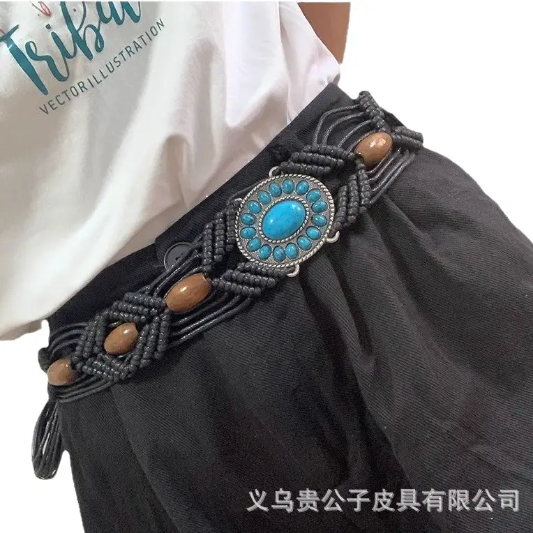 Bohemian Turquoise Tassel Belt for Women - Image 5