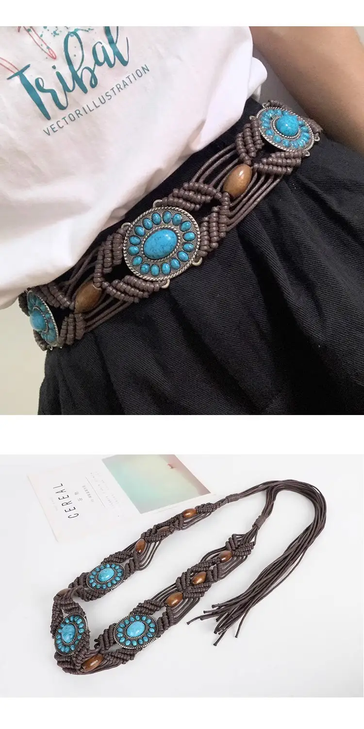 Bohemian Turquoise Tassel Belt for Women — feature 4