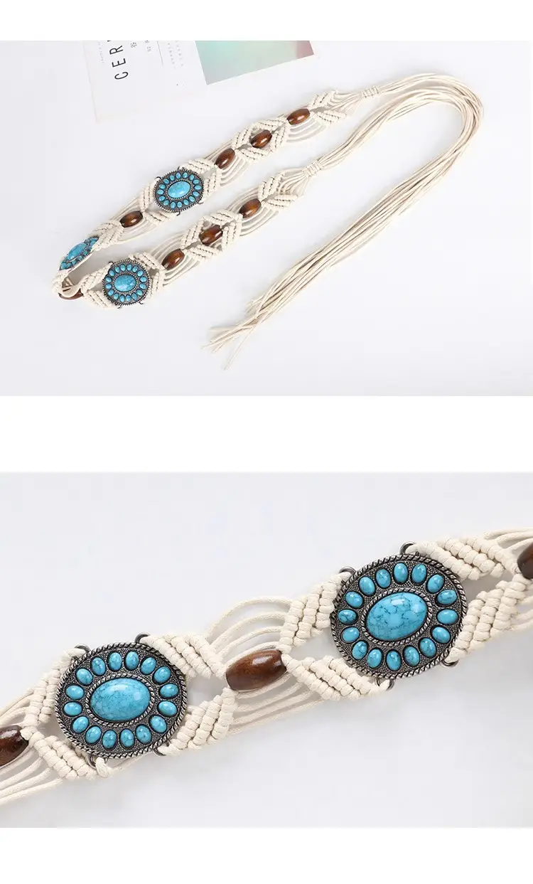 Bohemian Turquoise Tassel Belt for Women — feature 7
