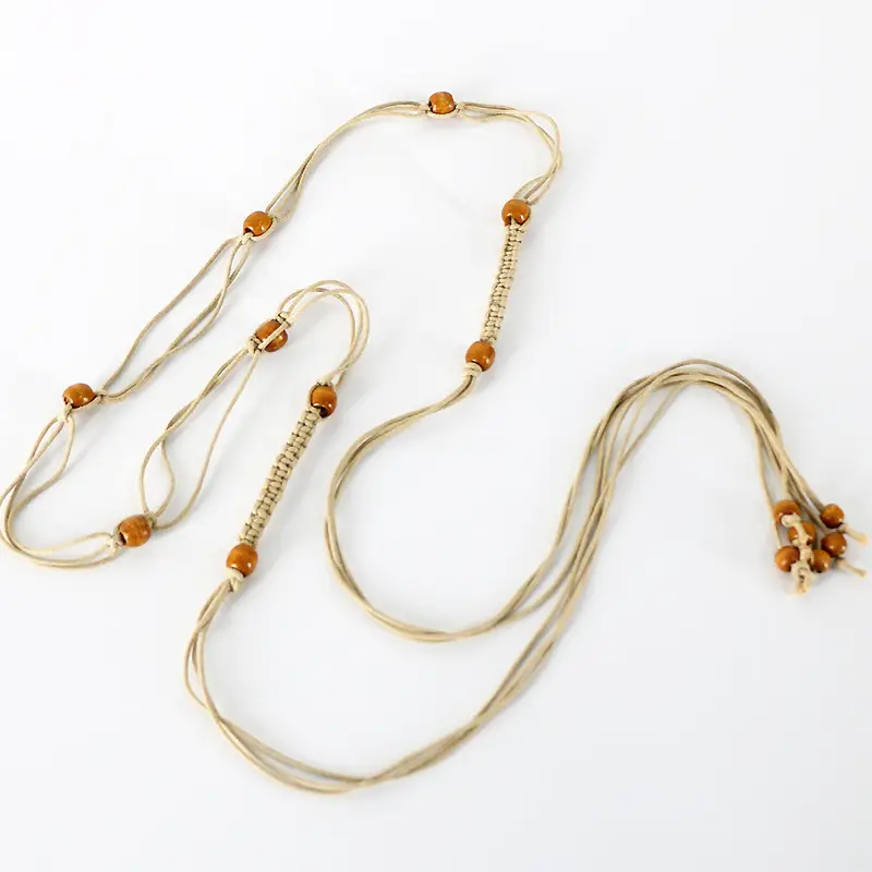 Gold Woven Belt Belt for Women Vintage Bohemian Waist Chain Dress - Image 8