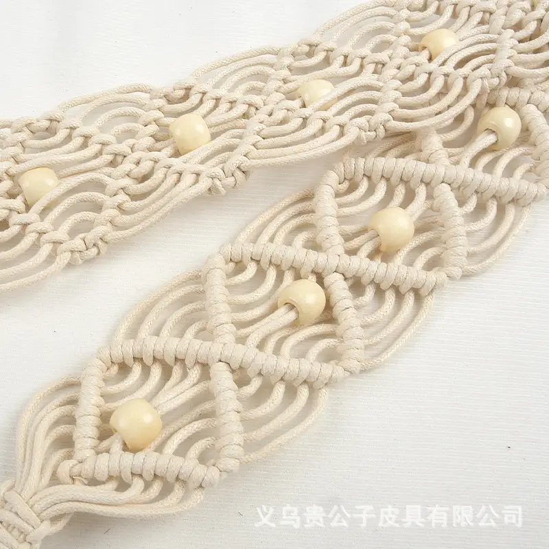 Women's Twisted Woven Belt Vintage Dress Decorative Bohemian Waist
