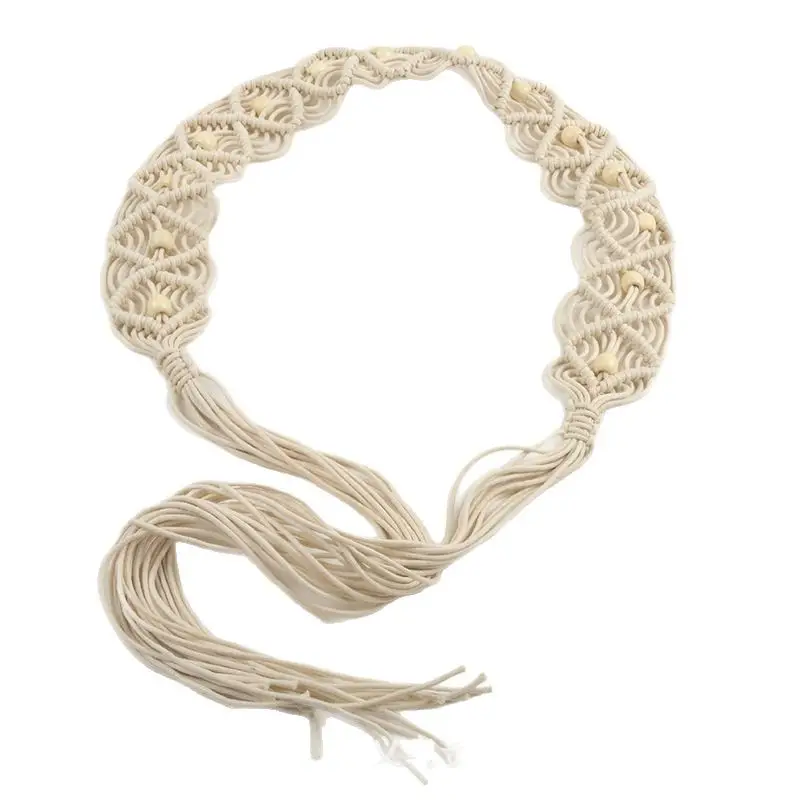 Women's Twisted Woven Belt Vintage Dress Decorative Bohemian Waist