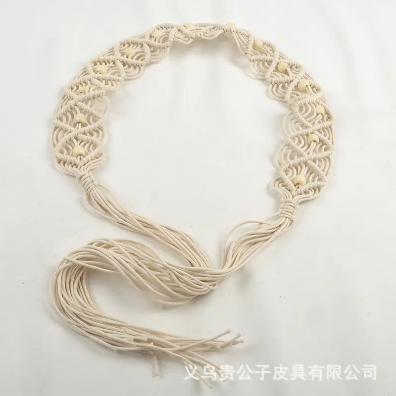 Women's Twisted Woven Belt Vintage Dress Decorative Bohemian Waist — feature 5