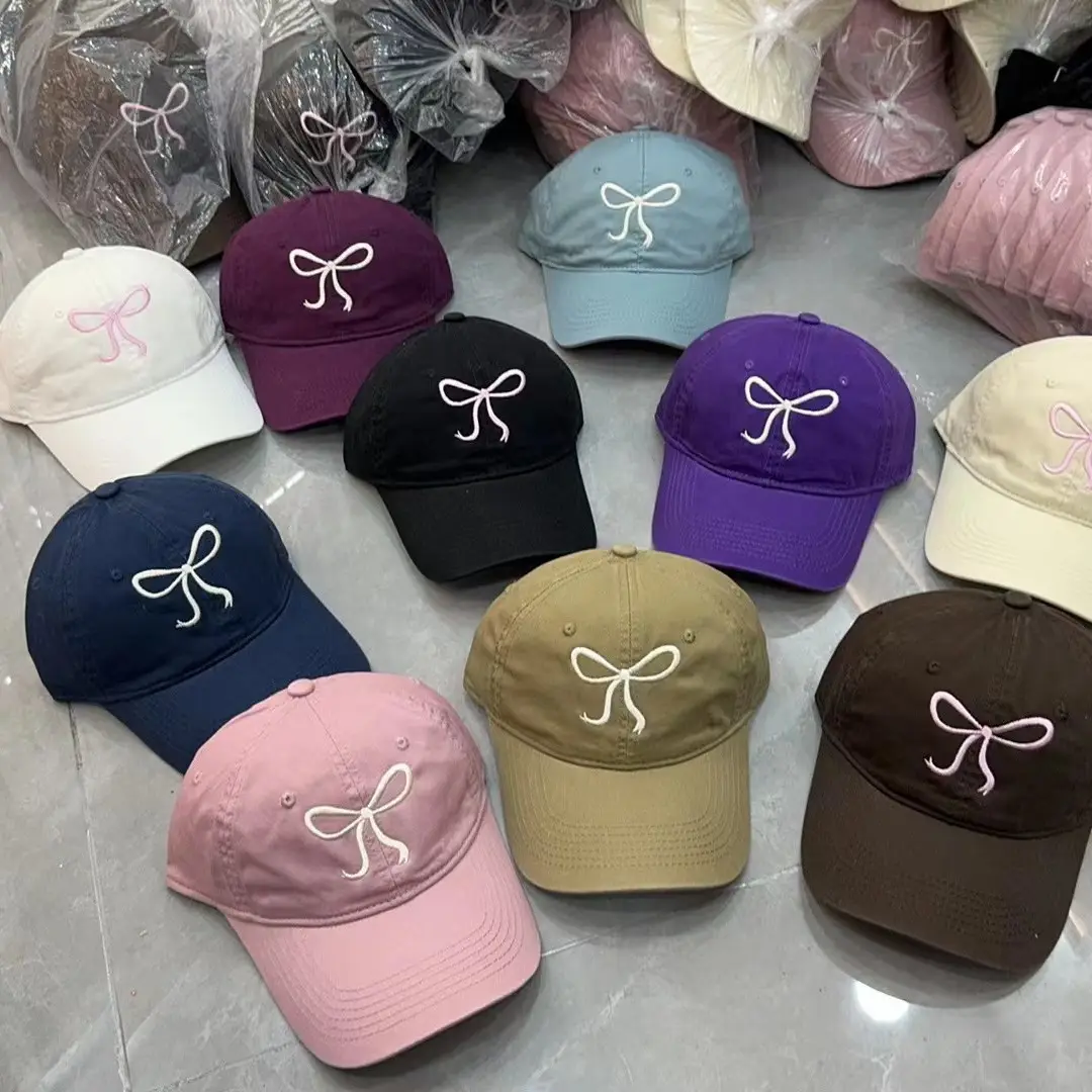 Korean Ins Niche Bow Embroidered Baseball Cap Women