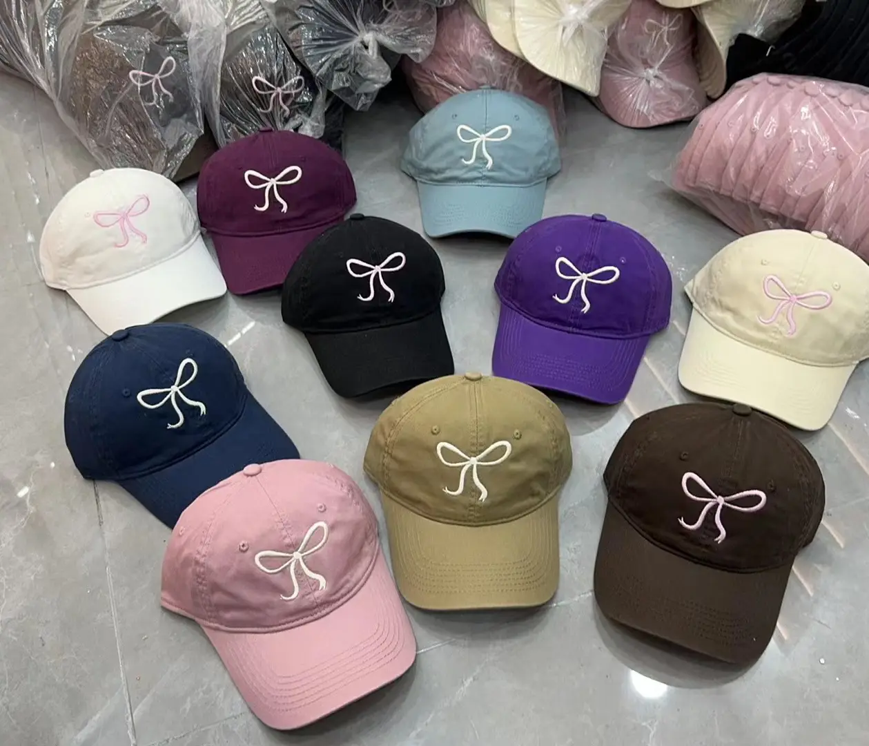 Korean Ins Niche Bow Embroidered Baseball Cap Women