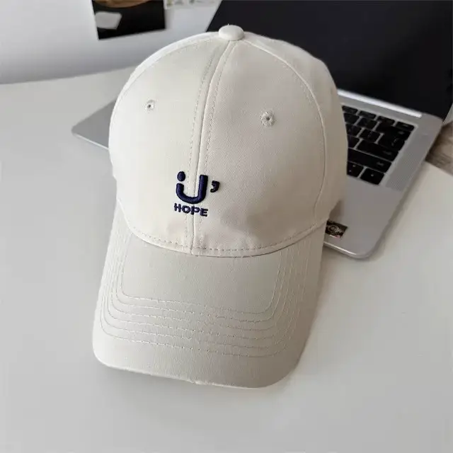 Beige Letter Baseball Cap Women's Korean-style Wide Brim Big Face Cap — feature 13