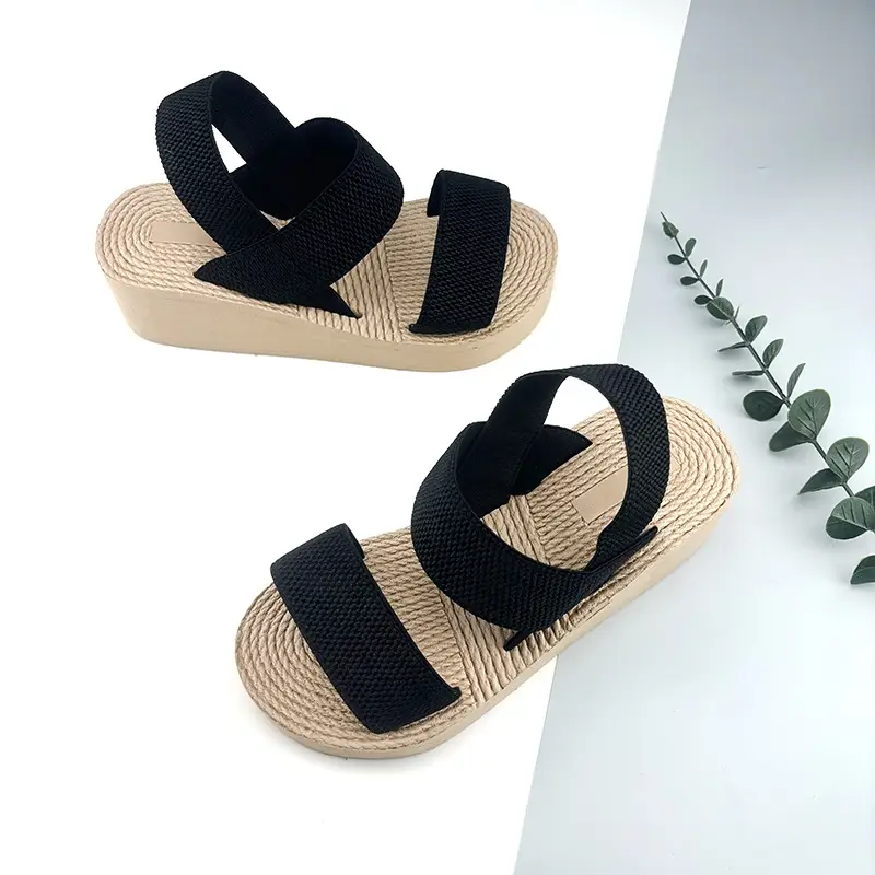 Roman Thick-Soled Handmade Sandals for Women, Summer Fashion Outer Wear, Hemp Rope Shoes, Export Cross-Border Large Size Eva Slippers - Image 3