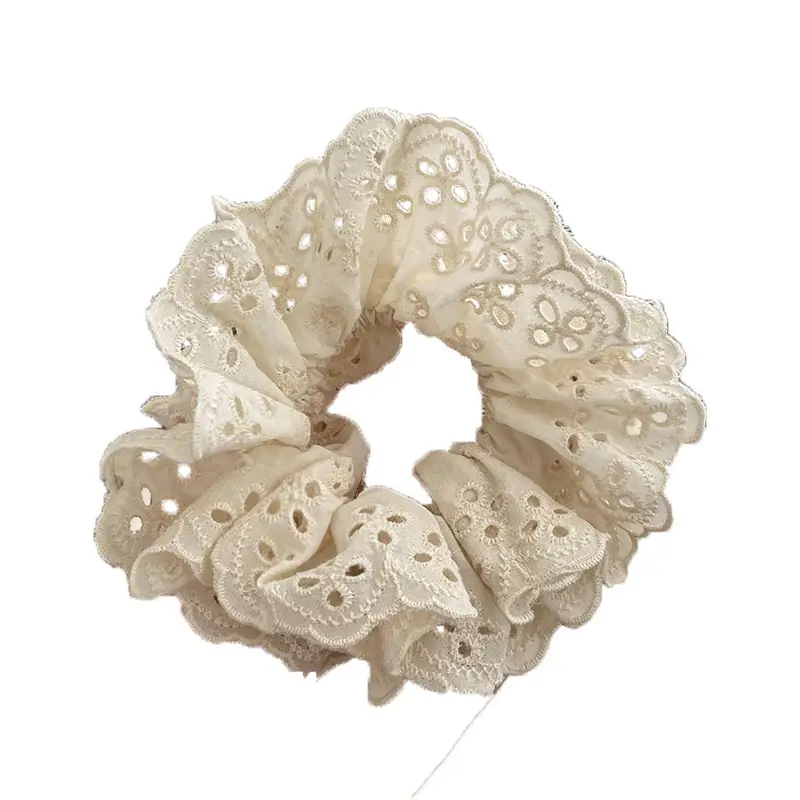 Double Lace Hair Loop for Girls White Polka Dot - Image 18