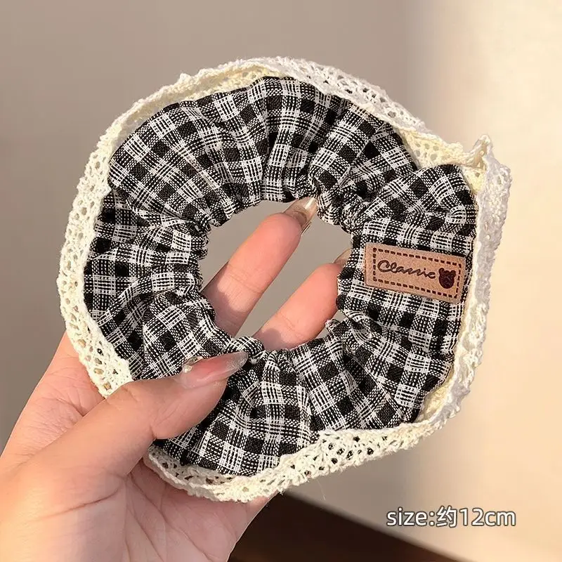 Double Lace Hair Loop for Girls White Polka Dot - Image 12