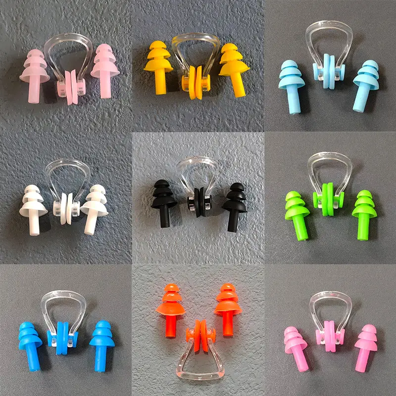 Boxed Nose Clip Earplug Set Soft Silicone Three-Layer Waterproof Adult and Children Universal Swimming Supplies Equipment Wholesale