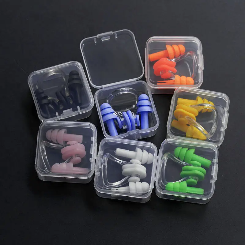 Boxed Nose Clip Earplug Set Soft Silicone Three-Layer Waterproof Adult and Children Universal Swimming Supplies Equipment Wholesale
