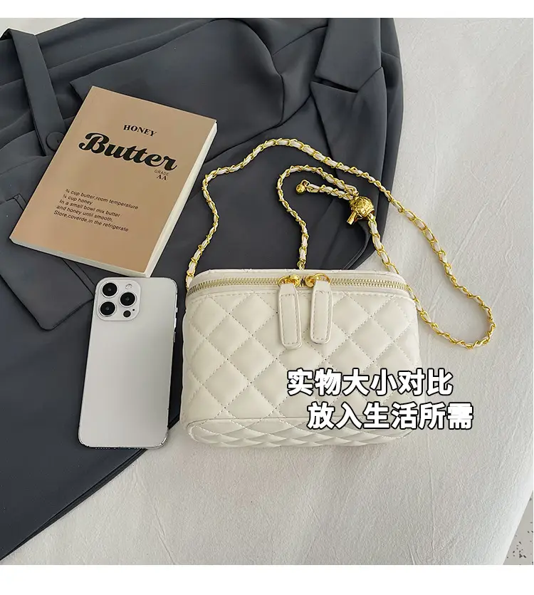 Pink Quilted Chain Crossbody Bag for Women — feature 11