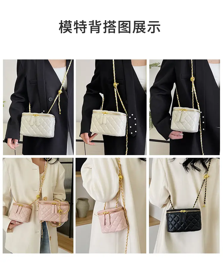 Pink Quilted Chain Crossbody Bag for Women — feature 13