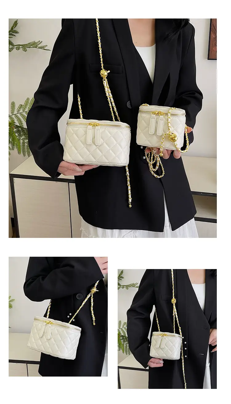 Pink Quilted Chain Crossbody Bag for Women — feature 14