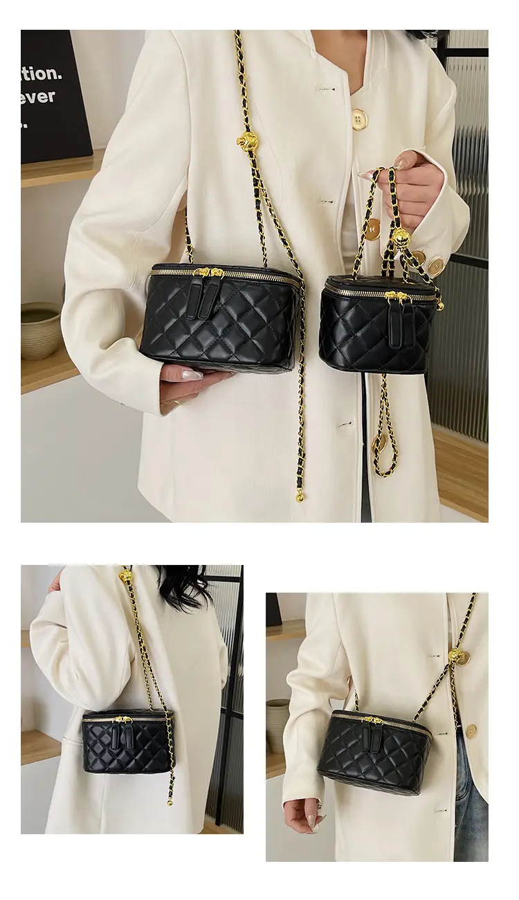 Pink Quilted Chain Crossbody Bag for Women — feature 16