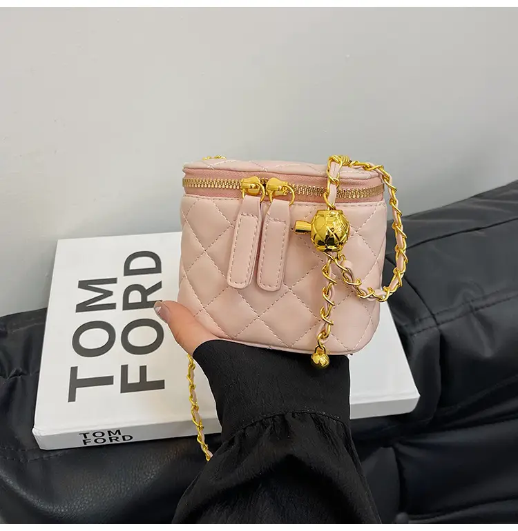 Pink Quilted Chain Crossbody Bag for Women — feature 21