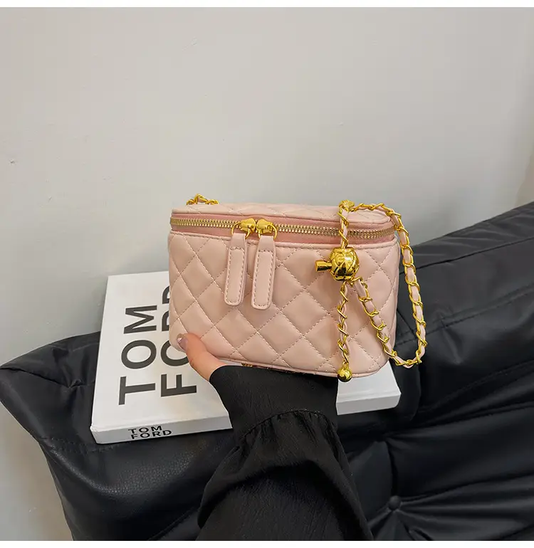Pink Quilted Chain Crossbody Bag for Women — feature 22